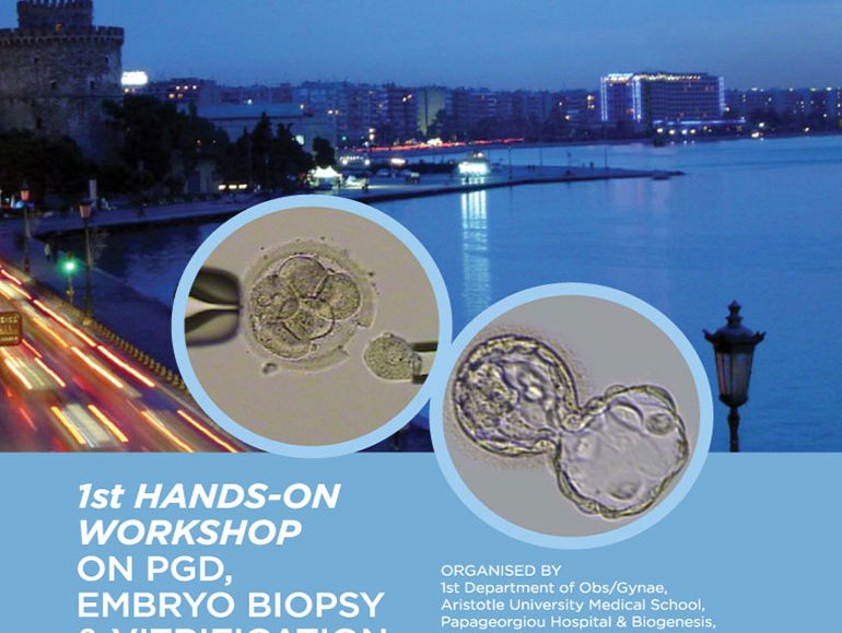 1st Hands-on Workshop on PGD, Embryo Biopsy & Vitrification poster